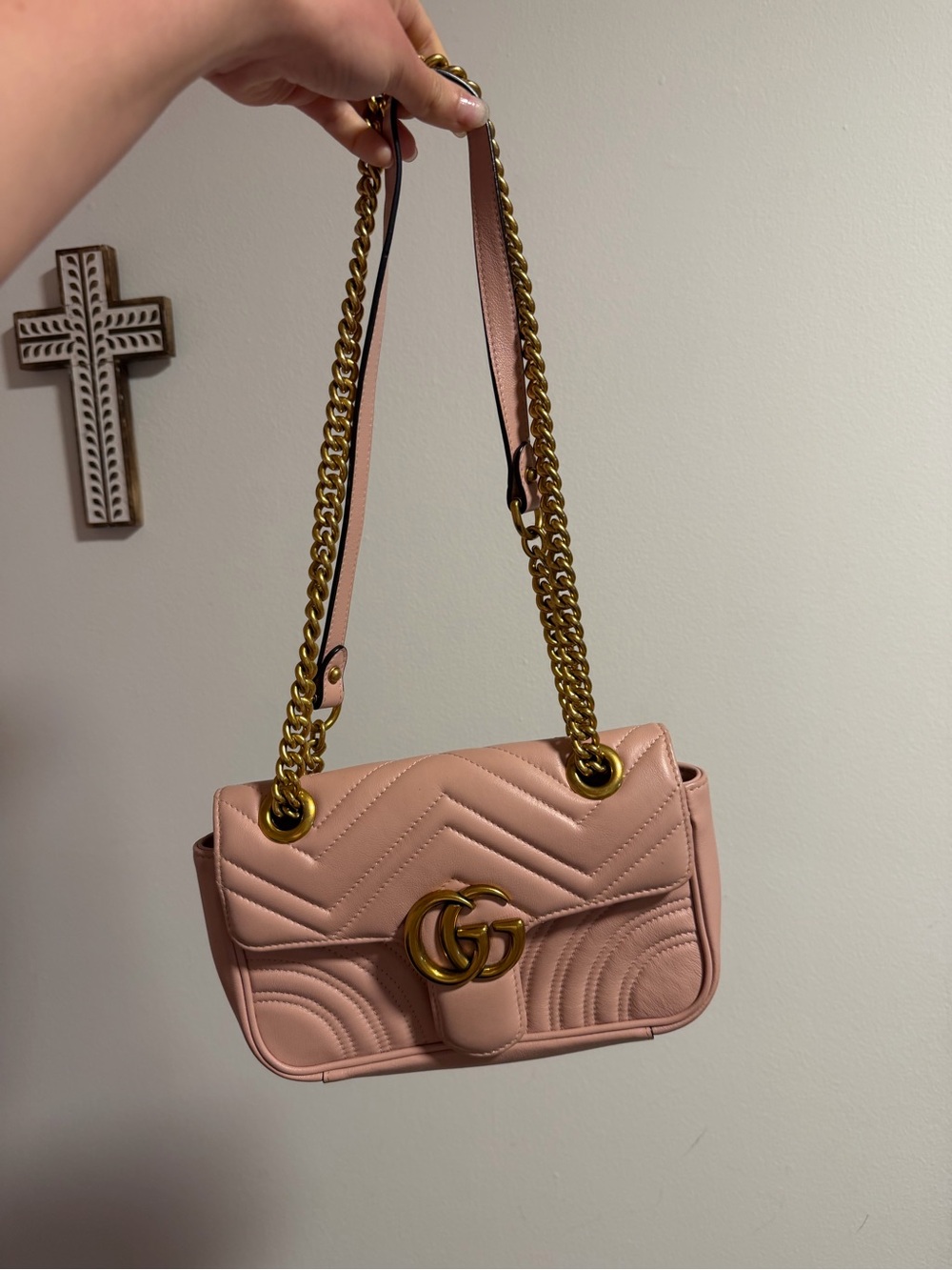 Gucci Pink GG Marmont Matelassé Shoulder Bag